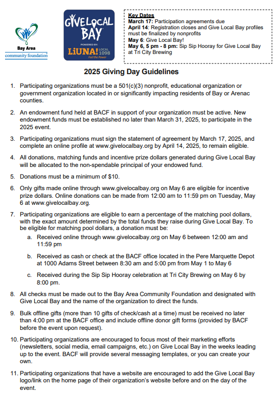 2025 Giving Day Guideline